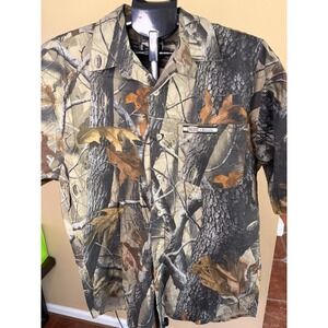 Supreme by Winchester Mens Medium Realtree Hardwoods Camo Button Up Shirt Cotton